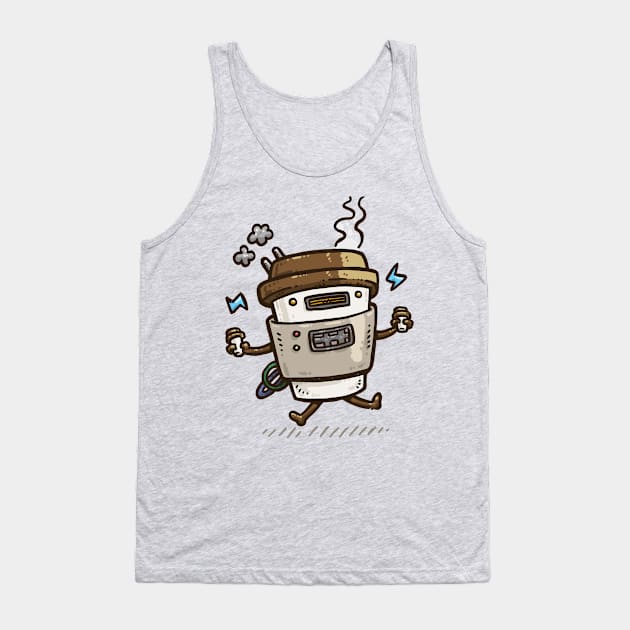 Latte Bot Tank Top by nickv47